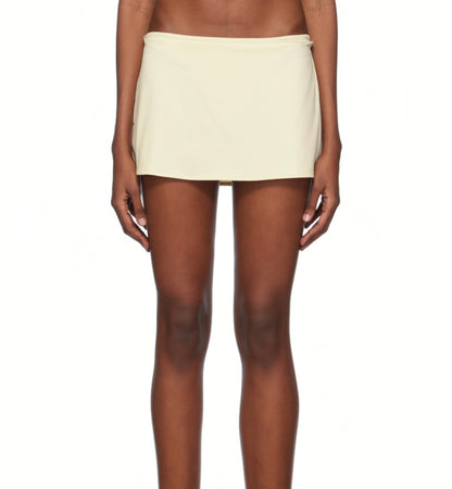 GUIZIO Cream Miniskirt