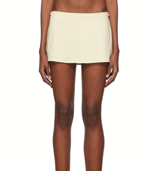 GUIZIO Cream Miniskirt