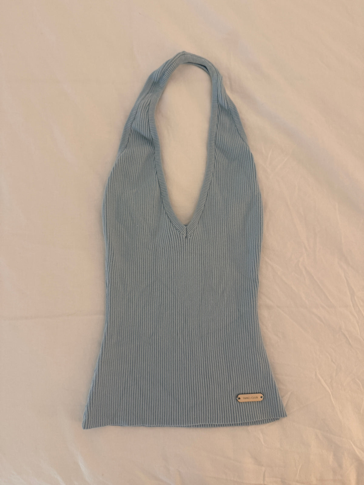 FANCI CLUB BABY BLUE KNIT HALTER