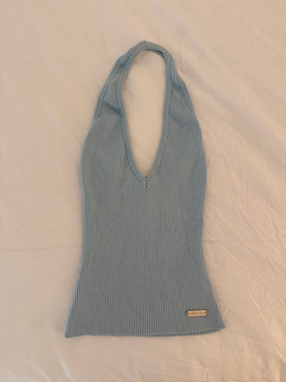 FANCI CLUB BABY BLUE KNIT HALTER