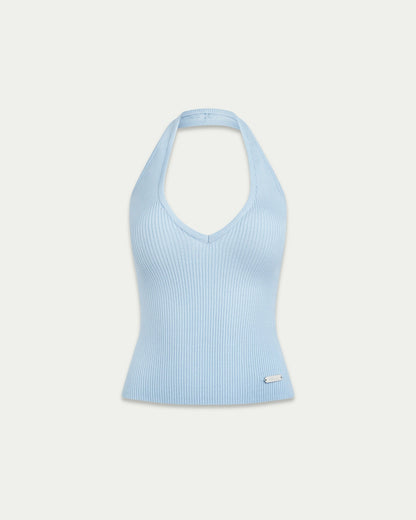 FANCI CLUB BABY BLUE KNIT HALTER