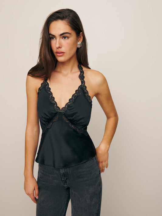 REFORMATION Monica Silk Top