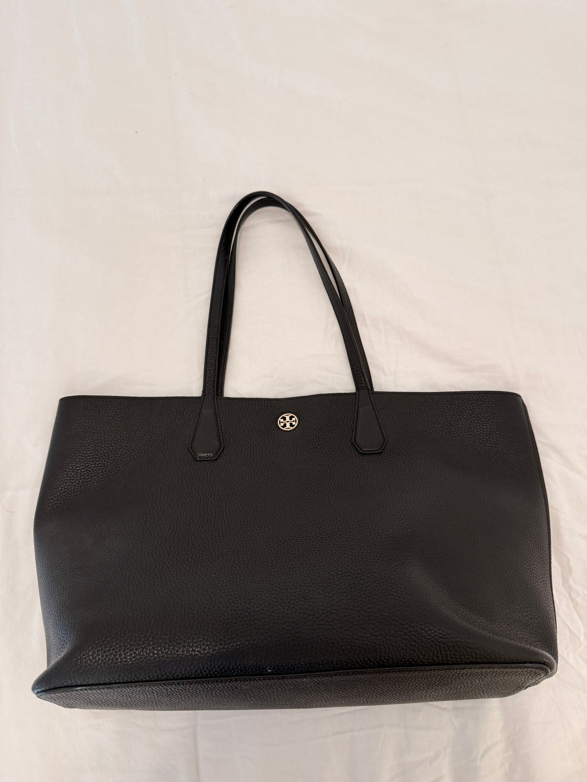 TORY BURCH BLACK LEATHER TOTE