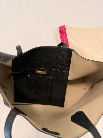 TORY BURCH BLACK LEATHER TOTE